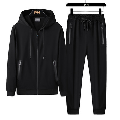 Sportos férfi kétrészes ruha - kapucnival és alsóval ellátott pulóver