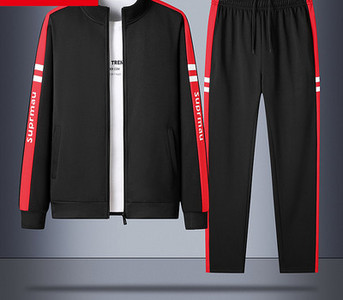 Ανδρικό σετ μπλούζα με φερμουάρ και παντελόνι με κορδόνια