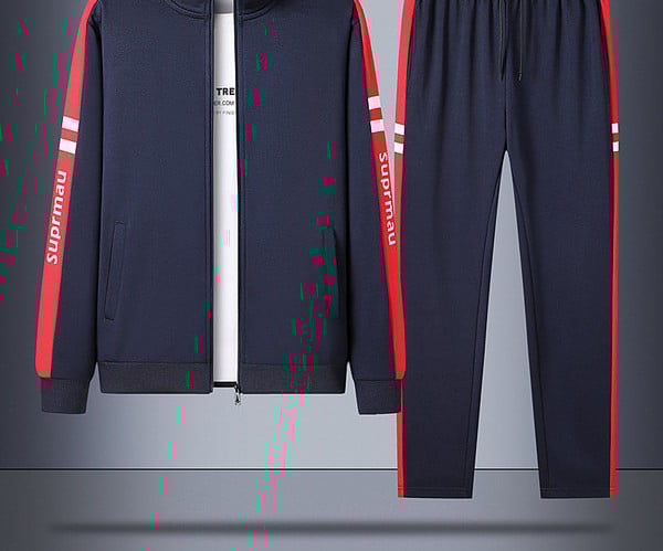 Ανδρικό σετ  μπλούζα με φερμουάρ και παντελόνι με κορδόνια