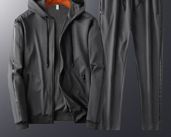 Κλασικό μοντέλο ανδρικό αθλητικό σετ με κουκούλα και κορδόνια