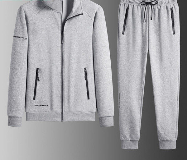 Ανδρικό αθλητικό σετ - τοπ με φερμουάρ και παντελόνια με κορδόνια