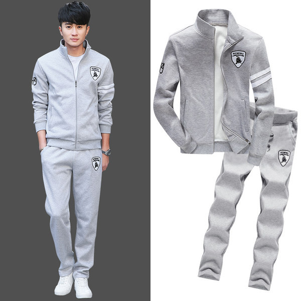 Modes vīriešu divdaļīgs sporta apģērbs ar logotipu