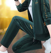 Sieviešu divdaļīgs komplekts ar apdruku un rāvējslēdzēja aizdari