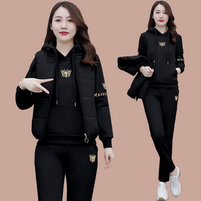 Modernus moteriškas trijų dalių komplektas su siuvinėjimu