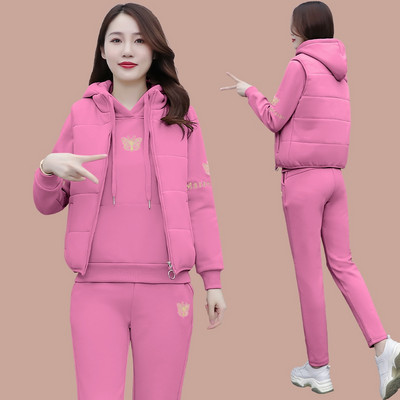 Modernus moteriškas trijų dalių komplektas su siuvinėjimu