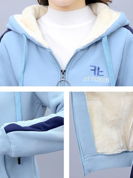 Γυναικεία φόρμα με κουκούλα και γράμματα