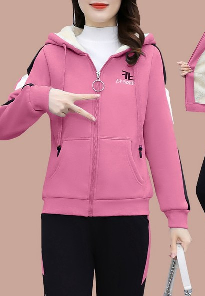 Γυναικεία φόρμα  με φόδρα και κουκούλα