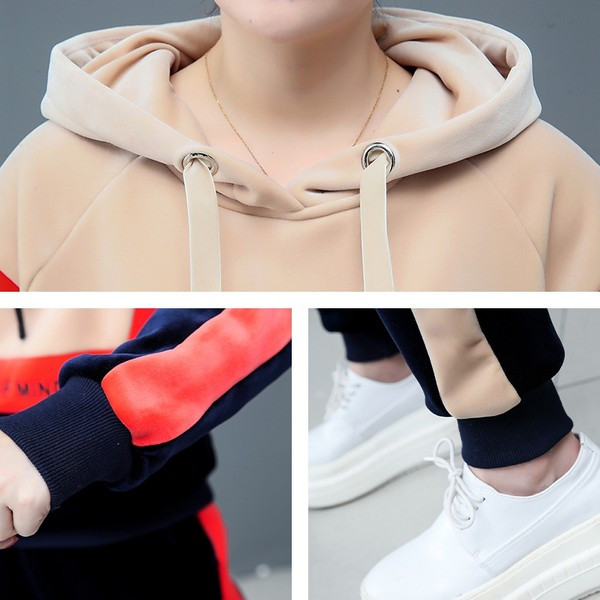 Ikdienas sieviešu samta kapuci un apakšas komplekts