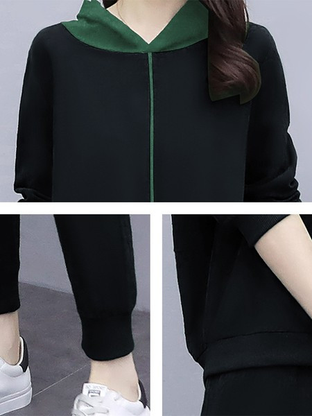 Γυναικείο casual φόρμα με κουκούλα