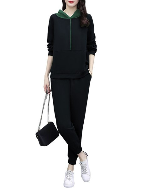 Γυναικείο casual φόρμα με κουκούλα