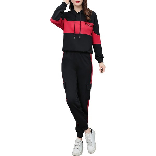 Ležerni dvodijelni sportski set s kapuljačom i vezicama