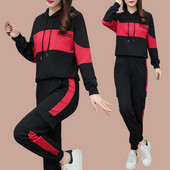 Γυναικείο casual σετ μπλούζα με κουκούλα και κάτω με τσέπες