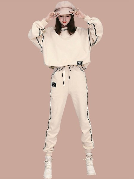 Γυναικεία φαρδιά φόρμα με στάμπα δύο τεμαχίων