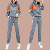 Sieviešu ikdienas sporta divdaļīgs komplekts ar apdruku un kapuci