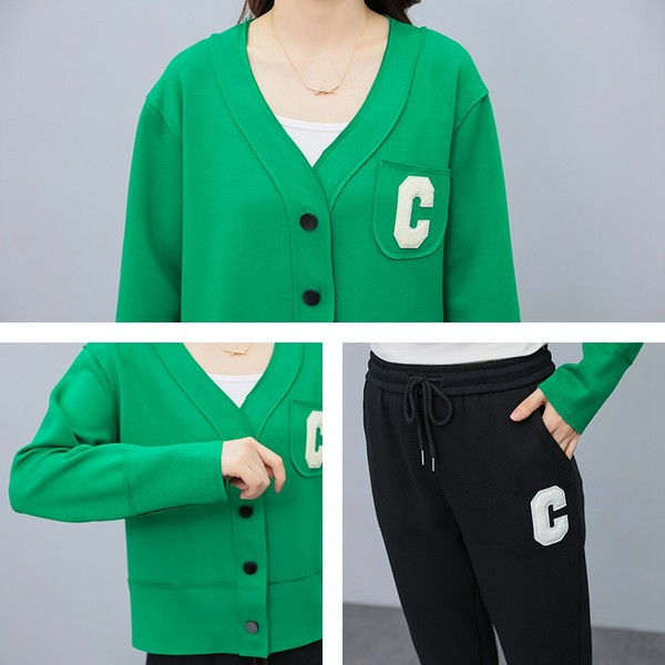 Sportos női kétrészes szett hímzéssel