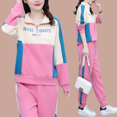 Női levélnyomtatott alkalmi kétrészes készlet