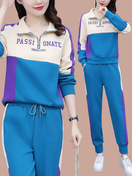 Női levélnyomtatott alkalmi kétrészes készlet