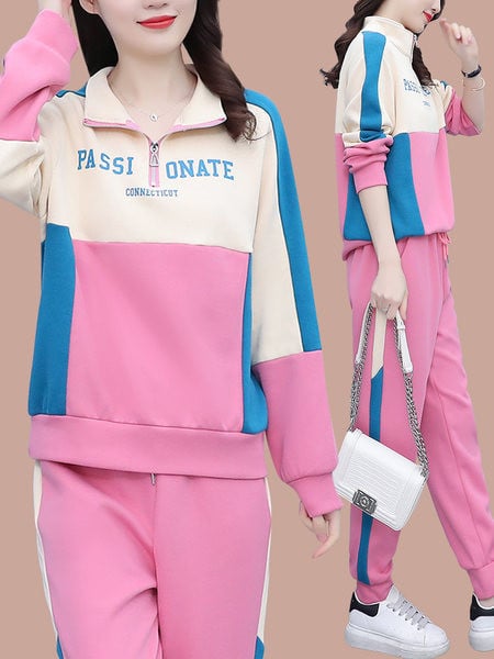 Női levélnyomtatott alkalmi kétrészes készlet