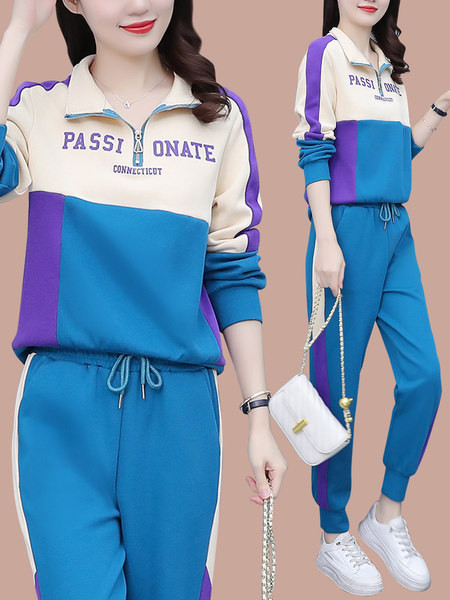 Női levélnyomtatott alkalmi kétrészes készlet