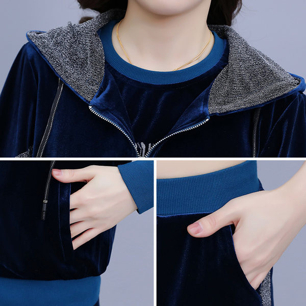 Női háromrészes plüss szett - télre is alkalmas