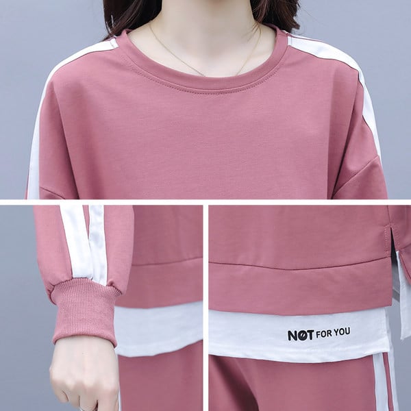 Ikdienas divdaļīgs komplekts - blūze un bikses ar caurulēm sievietēm