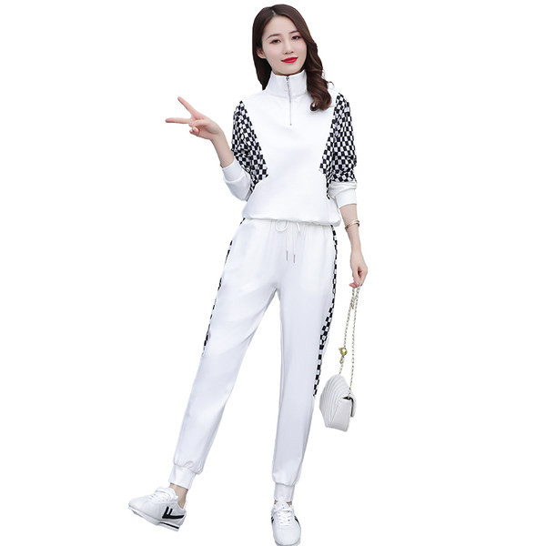 Sieviešu divdaļīgs komplekts ar rāvējslēdzēju un kabatas sporta modeli