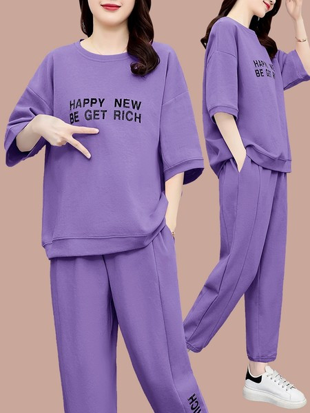 Φαρδιά αθλητικά σετ με  μανίκια 3/4  για γυναίκες