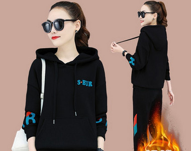 Ženski ležerni gornji i donji set s kapuljačom