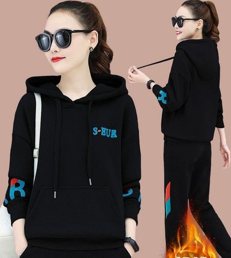 Ženski ležerni gornji i donji set s kapuljačom