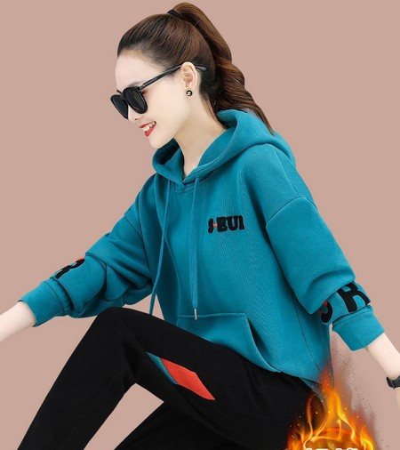 Ženski ležerni gornji i donji set s kapuljačom