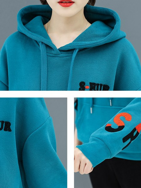 Ženski ležerni gornji i donji set s kapuljačom