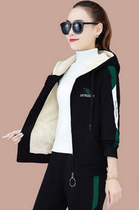 Sportisks sieviešu divdaļīgs treniņtērpa komplekts ar rāvējslēdzēju ar oderi