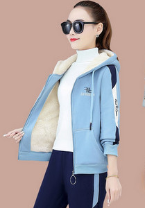 Sportisks sieviešu divdaļīgs treniņtērpa komplekts ar rāvējslēdzēju ar oderi