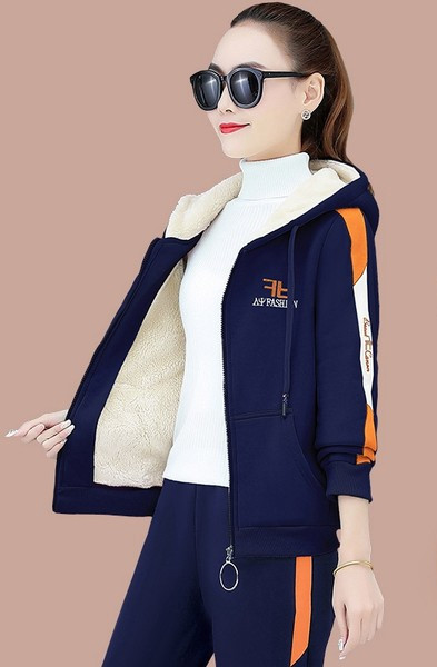 Sportisks sieviešu divdaļīgs treniņtērpa komplekts ar rāvējslēdzēju ar oderi