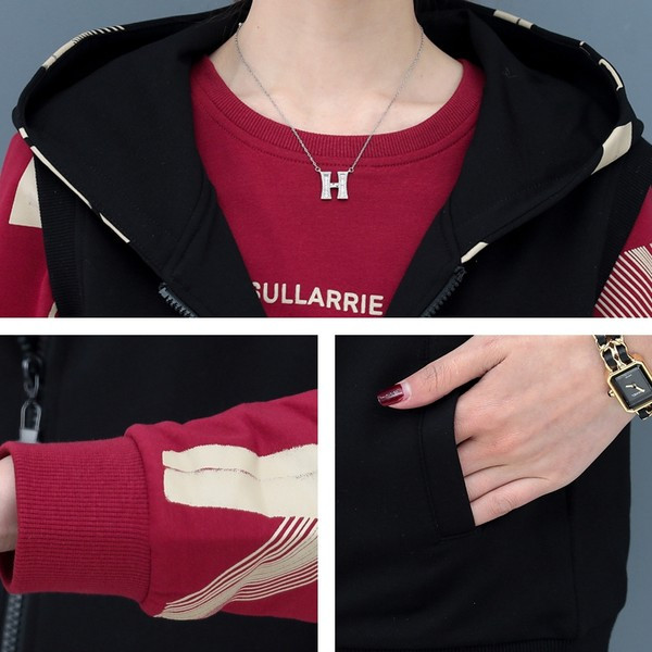 Moteriškas trijų dalių komplektas su užtrauktuku