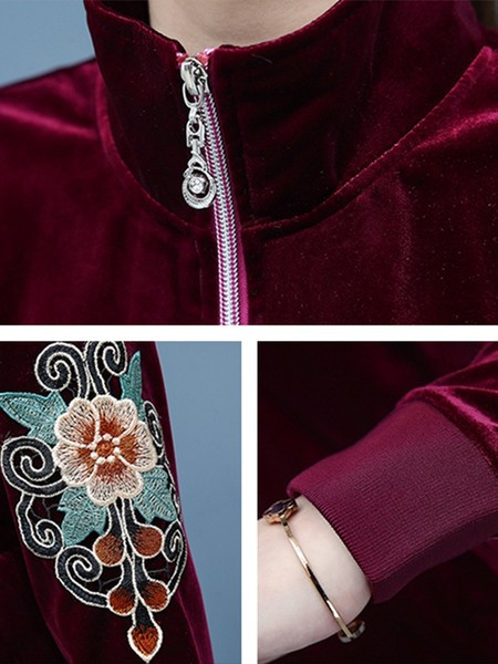 Sieviešu izšūts sporta trīsdaļīgs komplekts