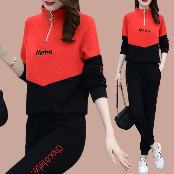 Lezser stílusú női kétrészes szett cipzárral