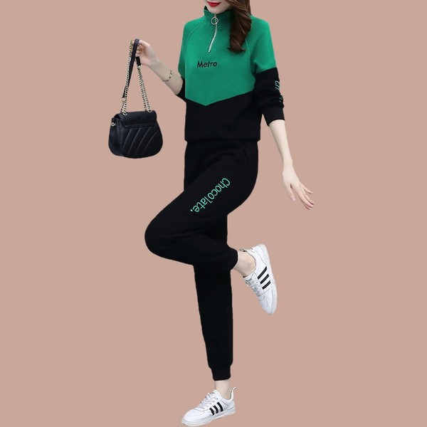 Lezser stílusú női kétrészes szett cipzárral