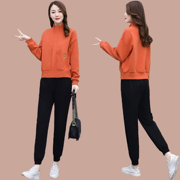 Női alkalmi kétrészes tréningruha zsebbel