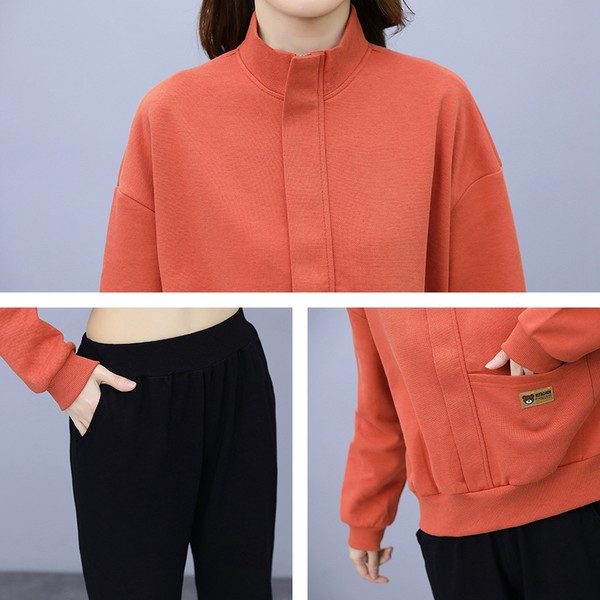 Női alkalmi kétrészes tréningruha zsebbel