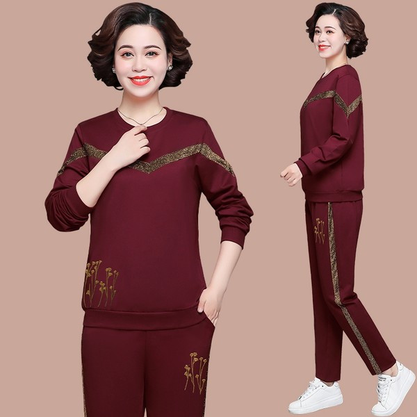 Divdaļīgs ikdienas komplekts sievietēm ar O veida kakla izgriezumu