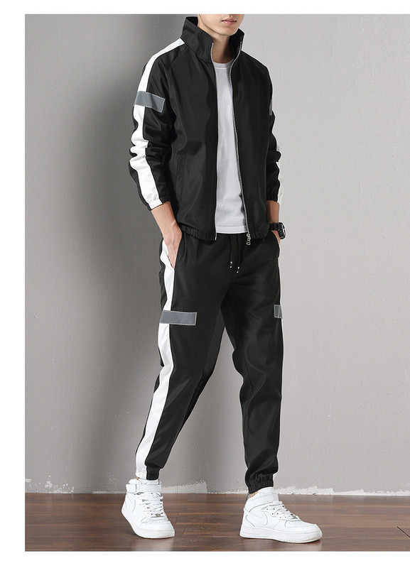 Vīriešu trīsdaļīgs sporta tērps, kas piemērots ikdienas lietošanai