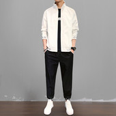 Őszi férfi kétrészes ruha - fehér és fekete színben