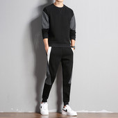 Ανδρικό σετ που αποτελείται από δύο μέρη άνοιξη-φθινόπωρο με οβάλ λαιμόκοψη