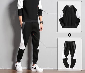 Ανδρικό σετ που αποτελείται από δύο μέρη άνοιξη-φθινόπωρο με οβάλ λαιμόκοψη