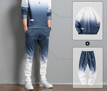 Ανδρικό σετ που αποτελείται από δύο μέρη άνοιξη-φθινόπωρο με οβάλ λαιμόκοψη