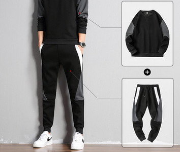 Ανδρικό σετ που αποτελείται από δύο μέρη άνοιξη-φθινόπωρο με οβάλ λαιμόκοψη