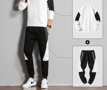 Ανδρικό σετ που αποτελείται από δύο μέρη άνοιξη-φθινόπωρο με οβάλ λαιμόκοψη