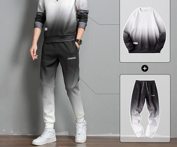 Ανδρικό σετ που αποτελείται από δύο μέρη άνοιξη-φθινόπωρο με οβάλ λαιμόκοψη