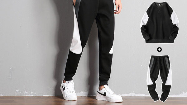 Ανδρικό σετ που αποτελείται από δύο μέρη άνοιξη-φθινόπωρο με οβάλ λαιμόκοψη